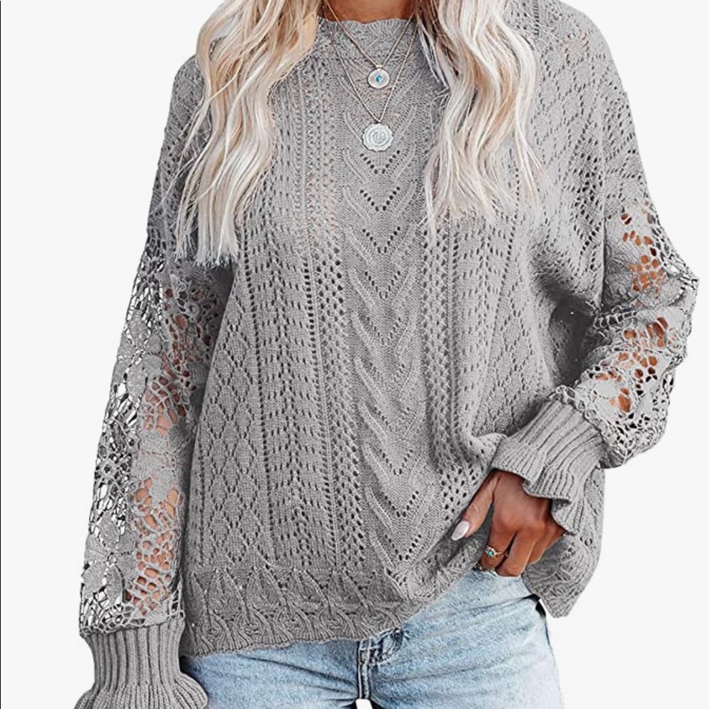 **SOLD**.  NWOT. Women Long Sleeve Hollow Out Sweater